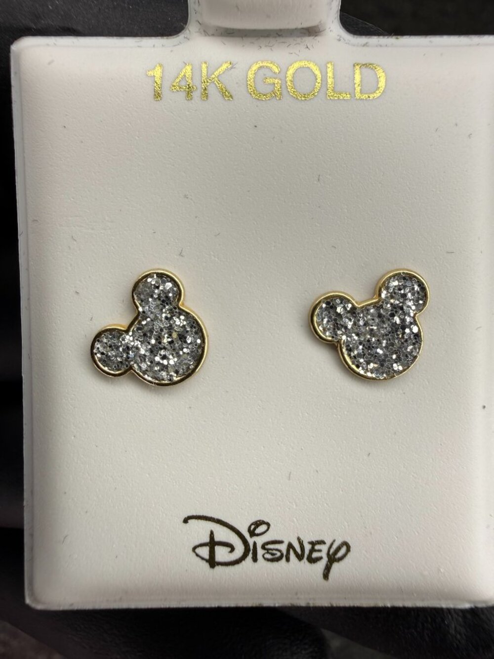 14K 2 Tone Disney Mickey Mouse Earrings